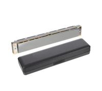 C Key 28 Hole Tremolo Harmonica for Beginners and Children | Black Chrome Plated Copper Plate, Easy to Operate with Sound, Christmas and Birthday Gift Choice