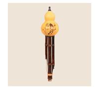C Key/B Flat Natural Gourd Hulusi Student Beginner Three-tone Cucurbit Flute Instrument With Case Professional Hulusi (Color : B flat)