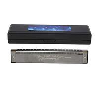 C Key Harmonica 24 - Hole Polyphonic Resin Mouth Organ Silver, Beginner Friendly, Double - Row Airflow Design - Full Sound Quality, Durable Construction, Ideal for Students and A (Black)