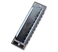 C Key Harmonica, Portable 10 Hole Mouth Harmonica Stainless Steel Resin Thickened Cover Mouth Blue