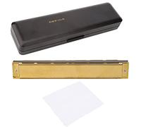 C Key Harmonica, Wide Range 28 Hole Polyphony Mouth Organ Stainless Steel ABS Compact Structurefor Music Enthusiasts (Gold