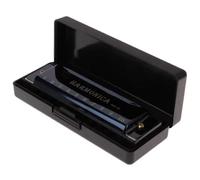 C Key Ten Hole Diatonic Harmonica With Case Beautiful Appearance(Black)