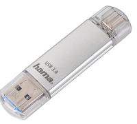 Hama 64Gb USB Flash Drive with USB 3.0 & USB 3.1 Type-C Silver, 00124163