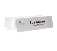 C-line 2.5 x 8.5 Inch Medium Name Scored/ Folded Tent Cards - Embossed White (Pack of 100)