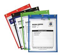 C-Line Heavy Duty Super Heavyweight Plus Stitched Shop Ticket Holder, Assorted Colors, 9 x 12 Inches, Box of 20 Shop Ticket Holders (50920)