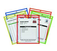 C-Line Neon Stitched Shop Ticket Holders, Assorted Neon Colors, 9 x 12 Inches, 25 per Box (43910)