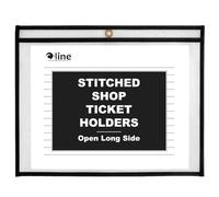 C-Line Stitched Shop Ticket Holders, Both Sides Clear, Open Long Side, 12 x 9 Inches, 25 per Box (49912)