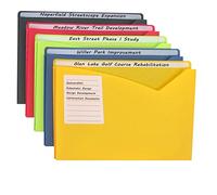 C-Line Write-On Poly File Jackets, Straight Tab, Letter Size, Assorted Colors, Pack of 25