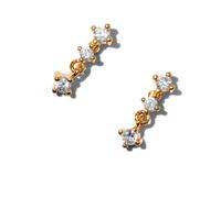 C Luxe By Claire's 18K Yellow Gold Plated Triple Cubic Zirconia 0.5" Drop Earrings
