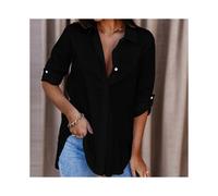 (C, M) Women Korean Fashion Casual White Shirts Tops 2022 Spring Summer Oversized Blouses Female Plain Loose Shirts Daily Streetwear