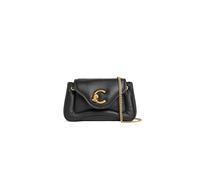 Coccinelle C-Me Fluffy Shoulder Bag Leather 21 cm black
