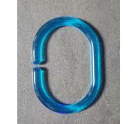 C-Minor Shower Curtain Rings 12 Piece Clear Acqua Blue Oval Design Mit C-öffnung