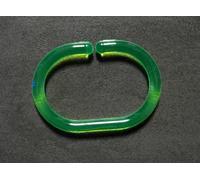 C-Minor Shower Curtain Rings 12 Pieces Clear Green Oval Design With C-Opening