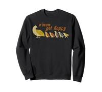 C’mon Get Happy Retro Quail Family Cute Design Sweatshirt