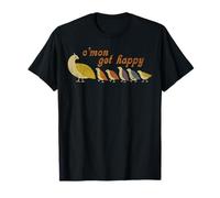 C’mon Get Happy Retro Quail Family Cute Design T-Shirt