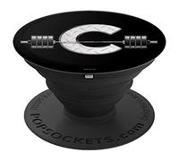 C Monogram Cool Barbell Workout Motivation C Names PopSockets Grip and Stand for Phones and Tablets