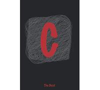 C : Monogram Initial C Notebook for Men and Boys, Black Red Grey 6 x 9: Personalized Alphabet lined Notebook journal- organize your ideas. - 120 Pages