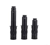 C Mount Zoom Lens for Microscope Camera, Alloy Material with Manual Focus for Accurate For Video Microscope Observations (180X)