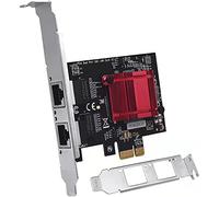 C&N Dual Port PCIe Gigabit NIC Adapter Network Card, PCI Express 2 Ports Network Adapter-RJ45 Port-RTL8125B Chipset-Ethernet Network Card-NIC Server Adapter, Compliant Win10/8/7, Sever, Linux