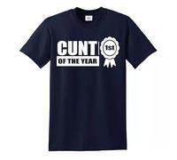 C*NT of The Year Funny Men's T- Shirt for Dad Offensive Rude Top(Navy,M)