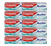 C o l g a t e Max White Whitening Toothpaste Bundle - 12 × 100ml Toothpaste, Removes Stains for Whiter, Brighter Teeth (12-Pack Bundle) (MaxWhite)
