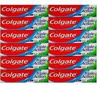 C o l g a t e Triple Action Original Mint Toothpaste, 12 × 100ml Bundle - Enjoy Powerful Cavity Protection, Whiter Teeth, and Long-Lasting Fresh Breath for Complete Oral Care. (12pack)
