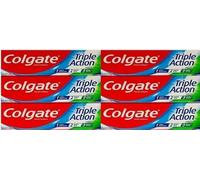 C o l g a t e Triple Action Original Mint Toothpaste, 6 × 100ml Bundle - Enjoy Powerful Cavity Protection, Whiter Teeth, and Long-Lasting Fresh Breath for Complete Oral Care. (6pack)
