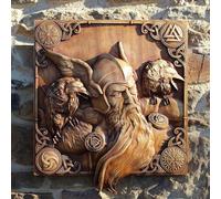 (C) Odin Ravens Viking Mythology Icon Wall Figures Statue Norse Thor Pagan God Gifts