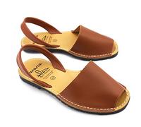 C.Ortuno Women's Leather Flat Sandals Avarcas Brown UK 6, ES