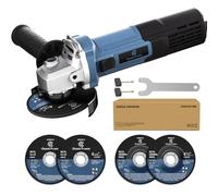 C P CHANTPOWER Angle Grinder Power Tool, 115mm Corded Cutting Grinding Polishing with 2X Cutting Wheel, 2X Grinding Wheel and Side Handle, 750W 220-240V Cutter