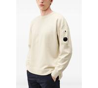 C.P. Company brushed and emerized diagonal fleece mixed boxy Lens crewneck sweatshirt - Neutrals XS-S-M-L-XL-XXL-3XL
