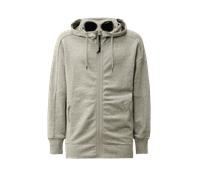 CP Company Men's Diagonal Raised Fleece Goggle Zipped Hoodie - Grey - Size: Regular/36