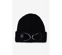 C.P. Company MAC122A Merino Wool Knit Extra Fine Goggle Beanie Hat - Black