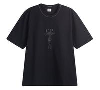 C.P. Company Men's 30/2 Embroidered British Sailor Logo T-Shirt Black