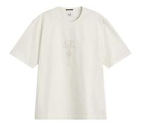 C.P. Company Men's 30/2 Embroidered British Sailor Logo T-Shirt Gauze White