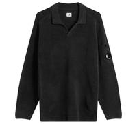 C.P. Company Men's Cotton Chenille Polo Lens Sweater Black