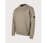 C.P. Company Mens Diagonal Raised Fleece Crewneck Lens Sweatshirt - Colour: 356 Fallen Rock - Size: Large