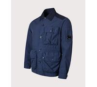 C.P. Company Mens Flatt Nylon Mixed Button Lens Jacket - Colour: 889 Midnight Navy - Size: XL