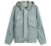 C.P. Company Men's Flatt Nylon Mixed Goggle Overshirt Silver Blue