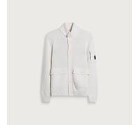C.P. Company Men's Lambswool GRS Button Lens Sweater Gauze White Medium
