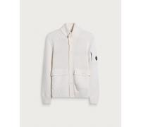 C.P. Company Men's Lambswool GRS Button Lens Sweater Gauze White XL