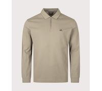 C.P. Company Mens Long Sleeve Stretch Piquet Zip Polo Shirt - Colour: 356 Fallen Rock - Size: Large