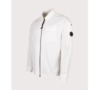 C.P. Company Mens Organic Gabardine Zipped Lens Overshirt - Colour: 103 Gauze White - Size: Medium