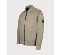 C.P. Company Mens Organic Gabardine Zipped Lens Overshirt - Colour: 356 Fallen Rock - Size: Large