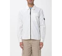 C.P. Company Mens Organic Gabardine Zipped Lens Overshirt - Colour: 103 Gauze White - Size: XL