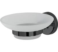 C.P.I. Urban Pro Soap Dish 100% Brass Wall Mounted Holder Frosted Glass Soap Dish Black Soap Holder Polished Chrome Durable Rotate Proof Soap Basket Toilet Bathroom Kitchen (Matt Black)