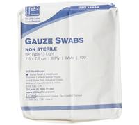 C&P MEDICAL 7.5 cm x 7.5 cm Gauze Swabs - Pack of 100