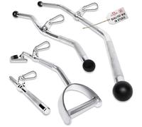 C.P.Sports Bicep Triceps Bar | Various Grip Variations | Solid Steel Chrome - Studio Quality | Lat Pulling, Curls, Strength Training, Fitness, Gym (45 cm - Bicep Triceps Bar)