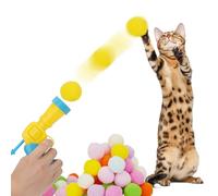 C-PASSION Cat Toy Ball Launcher Gun,Cat Fetch Toy Gun Shooter,Plush Ball Shooting Gun with 30Pcs Plush Balls,Toys Interactive for Indoor Cats Enhances Exercise,Cute Kitten Kitty Toys