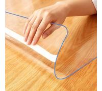 C Plastic Table Protector Mat 20x48in - Waterproof & Anti-Scratch PVC Cover for Small & End Tables - Easy to Clean Durable 2mm Thick Table Pad for Home & Office Use
